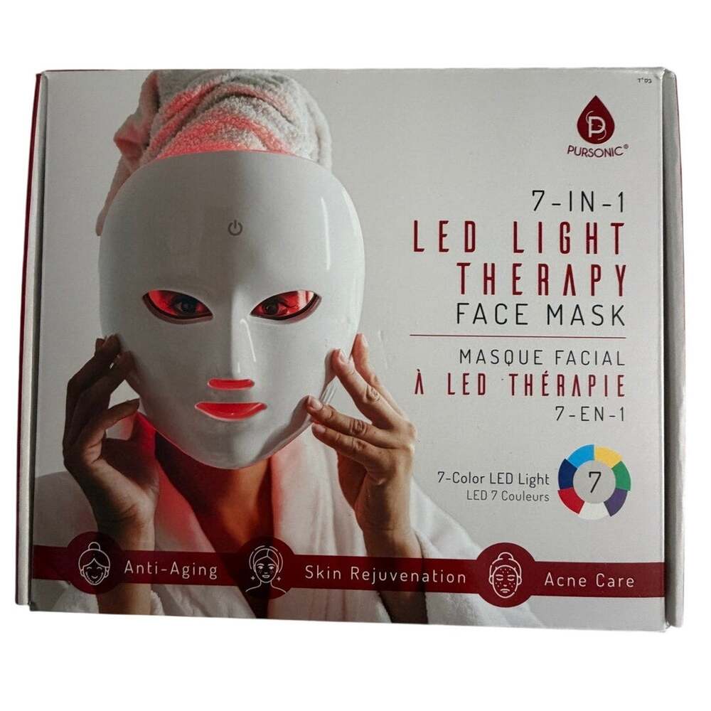 Factory Sealed Pursonic 7-in-1 LED Light Therapy Face Mask, model LLMK7 NEW